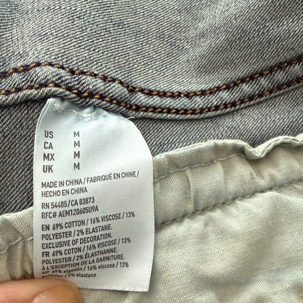 American Eagle Outfitters Light Blue Distressed Jean Jacket - Picture 4 of 4